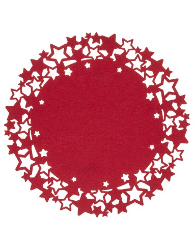 MANTEL INDIVIDUAL 38 CM. AFELPADO ROJO