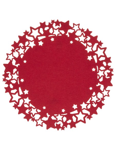 MANTEL INDIVIDUAL 38 CM. AFELPADO ROJO