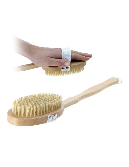 ESPONJA BAÑO. CEPILLO BAÑO MANGO MADERA