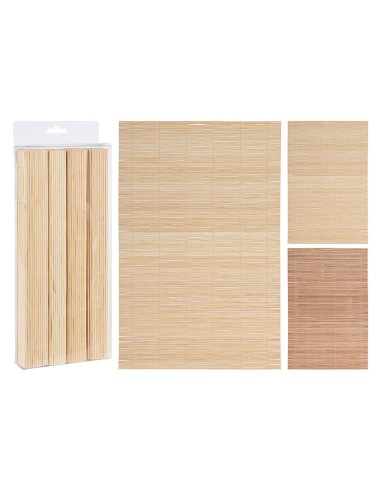 MANTEL INDIVIDUAL BAMBU, JGO. 4 UNIDADES