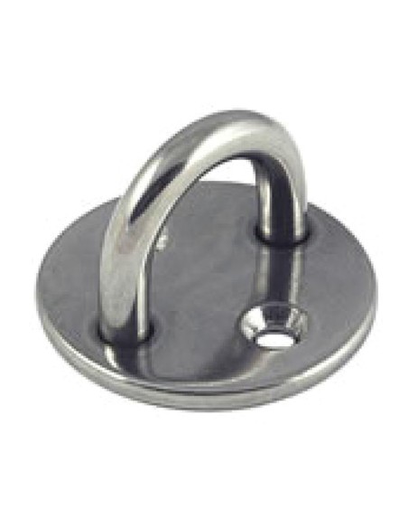 PLACA AMARRE REDONDA INOX 40x27