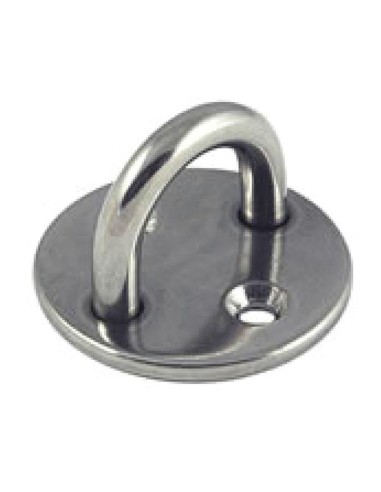 PLACA AMARRE REDONDA INOX 50x34