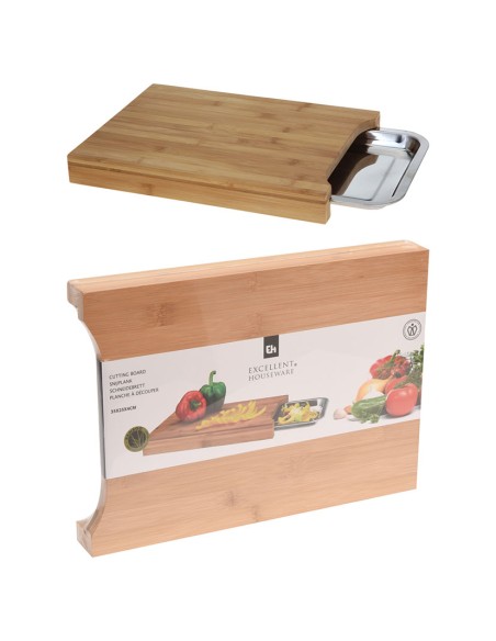 TABLA CORTAR C/CAJON 35X25CM. BAMBU