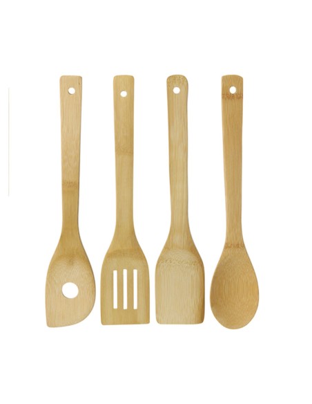 SET CUCHARAS BAMBU + SOPORTE