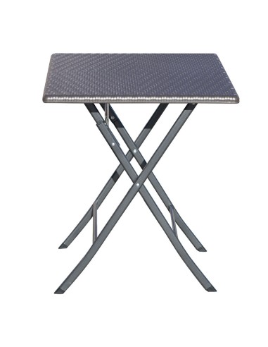 MESA POLIET. RATAN PLEG. 61,5X61,5X73 CM