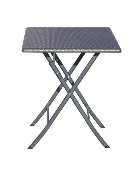 MESA POLIET. RATAN PLEG. 61,5X61,5X73 CM