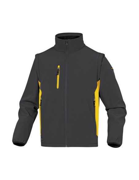 CHAQUETA SOFTSHELL GRIS/AMARILLO T/M
