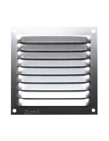 REJILLA VENTILACION AL 10X10 0.6MM PLATA