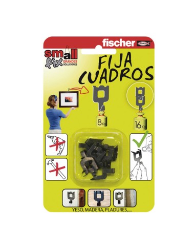 FIJA CUADROS 8K NEGRO 8 UDS. FISCHER