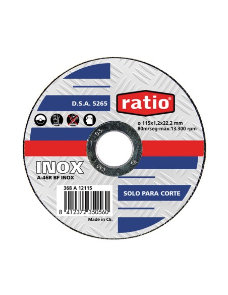 DISCO ABRASIV.178X1,6MM.INOX.RATIO