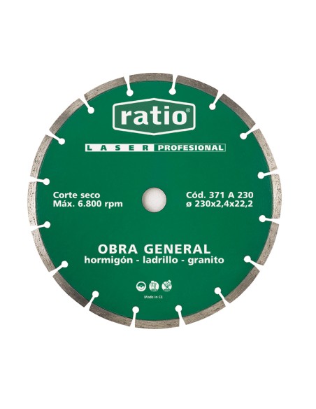 DISCO SEGMEN.OBRA GENER.115MM.RATIO