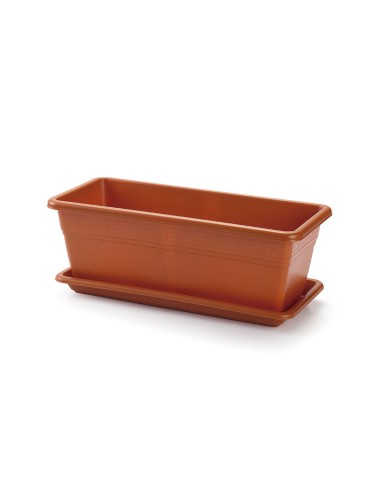 JARDINERA+PLATO. 40 CM TERRACOTA