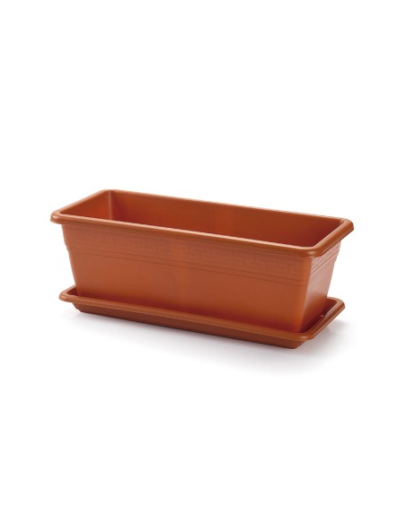 JARDINERA+PLATO. 40 CM TERRACOTA