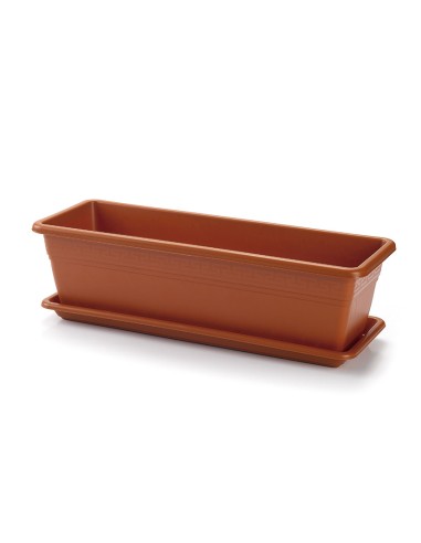 JARDINERA+PLATO. 50 CM TERRACOTA