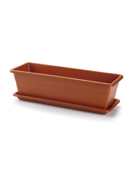 JARDINERA+PLATO. 50 CM TERRACOTA