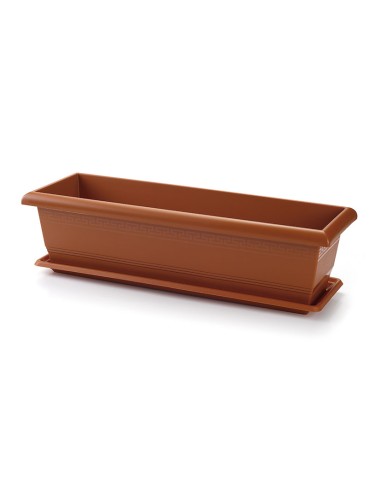 JARDINERA + PLATO 60 CM. TERRACOTA