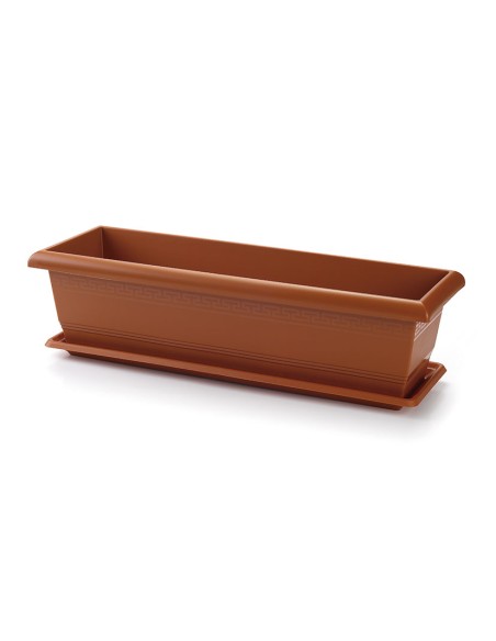 JARDINERA + PLATO 60 CM. TERRACOTA