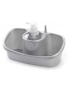 ESTROPAJERO CON DOSIFICADOR GRIS