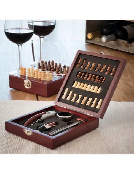 ESTUCHE ACC.VINO+AJEDREZ INNOVAGOODS