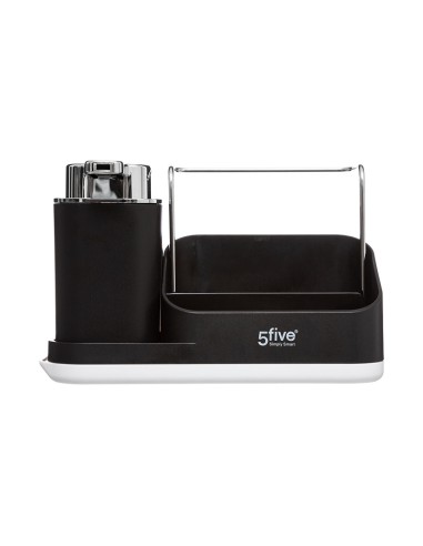DISPENSADOR JABON C/PORTAESPONJAS NEGRO