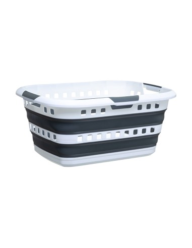 CESTA PARA ROPA 45L. PLEGABLE COLOR GRIS