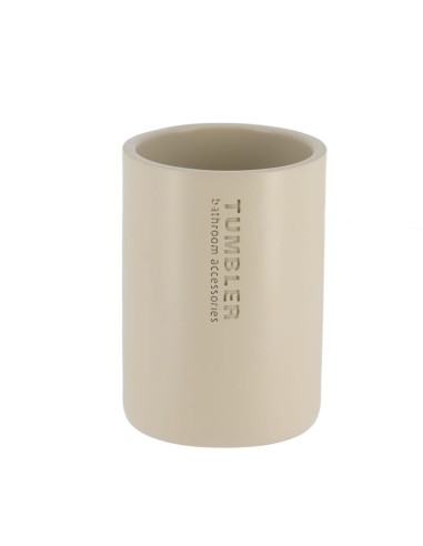 VASO P/CEPILLO DIENTES POLIRESINA BEIGE