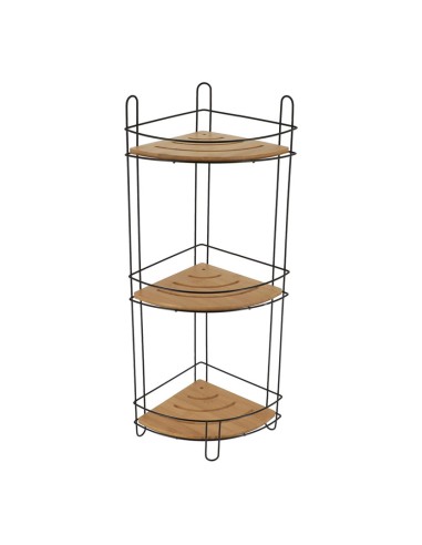ESTANTERIA ESQUINERA METAL + 3 EST.BAMBU