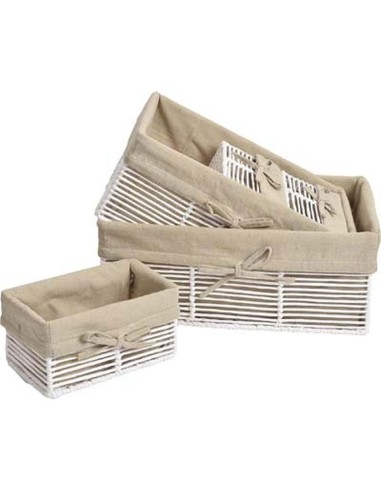 CONJUNTO 5 CESTAS PAPEL/ESTRUC.METAL BCO