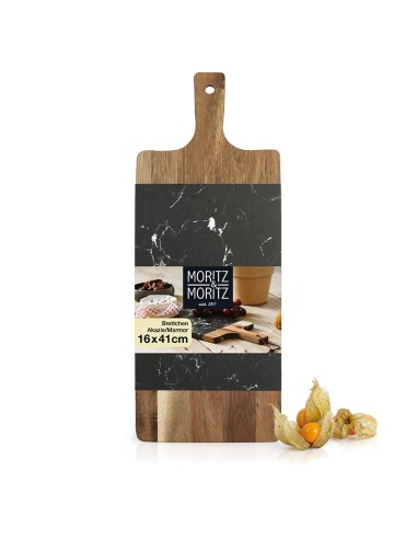 TABLA SERVIR MADERA BASE MARMOL MORITZ