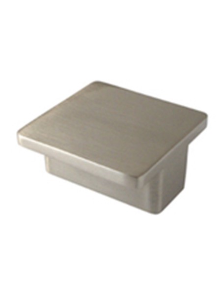 POMO 38X38 MM NIQUEL CEPILLADO BASE RECT
