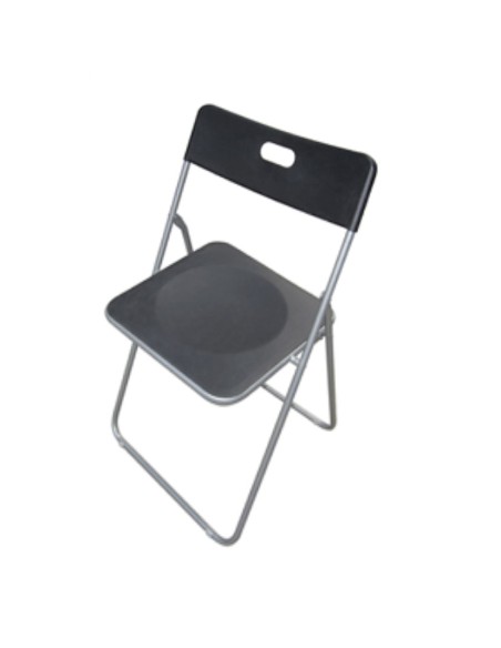 SILLA PLEGABLE PP/METAL NEGRO