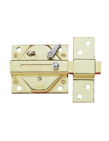 CERROJO REFORZADO 7930R LATONADO 85x74mm