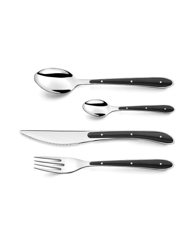CUBIERTOS INOX.+PP NEGRO 24 PZS. BISTRO