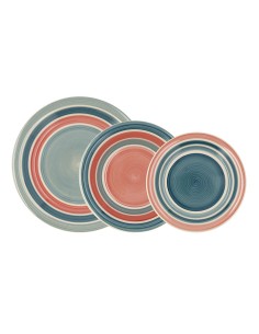 VAJILLA 18 PZAS. GRES AIRE ROSA QD