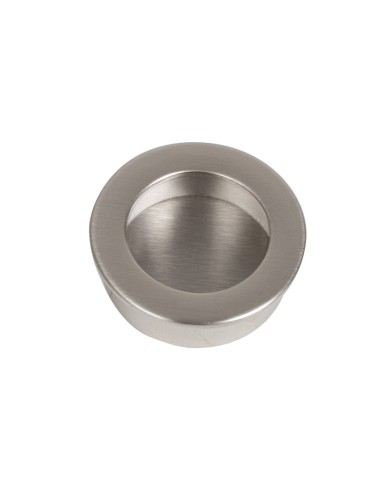 TIRADOR ZAMAK. Ø 40 mm.NÍQUEL CEPILLADO.