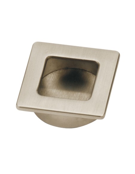 PLACA TIRADOR NIQUEL CEPILLADO 39X39 MM.