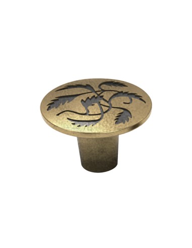 POMO BRONCE RUSTICO GRABADO Ø36 MM.