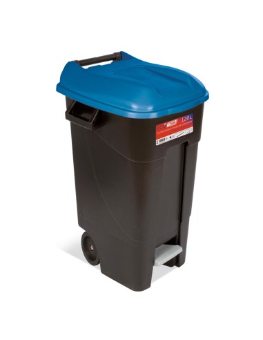 CONTENEDOR C/PEDAL 120 LT TAPA AZUL TAYG