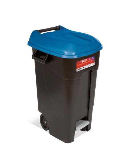 CONTENEDOR C/PEDAL 120 LT TAPA AZUL TAYG
