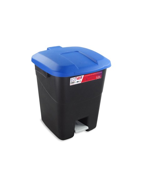 CONTENEDOR C/PEDAL 50 LTS TAPA AZUL TAYG