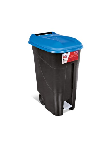 CONTENEDOR C/PEDAL 80 LTS TAPA AZUL TAYG