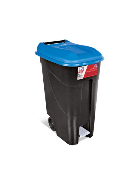 CONTENEDOR C/PEDAL 80 LTS TAPA AZUL TAYG