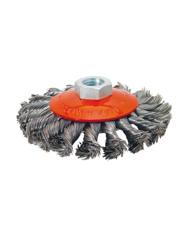 CEPILLO CONICO ACERO TRENZADO 100MM