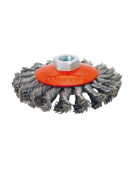 CEPILLO CONICO ACERO TRENZADO 100MM