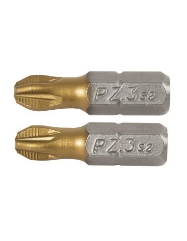 PUNTAS 25MM.TITANIUM POZI Nº3 JGO.2 RATI