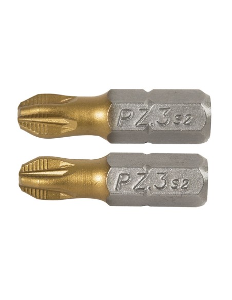 PUNTAS 25MM.TITANIUM POZI Nº3 JGO.2 RATI