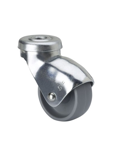 RUEDA PLAST.GIRATORIO 40 C/ TALADRO LISO