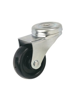 RUEDA POLIP.40 SOP.GIRATORIO C/TALADRO