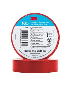 CINTA AISLANTE TEMFLEX. 19MMX20M. ROJA