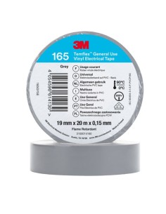 CINTA AISLANTE TEMFLEX. 19MMX20M. GRIS